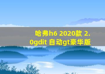 哈弗h6 2020款 2.0gdit 自动gt豪华版